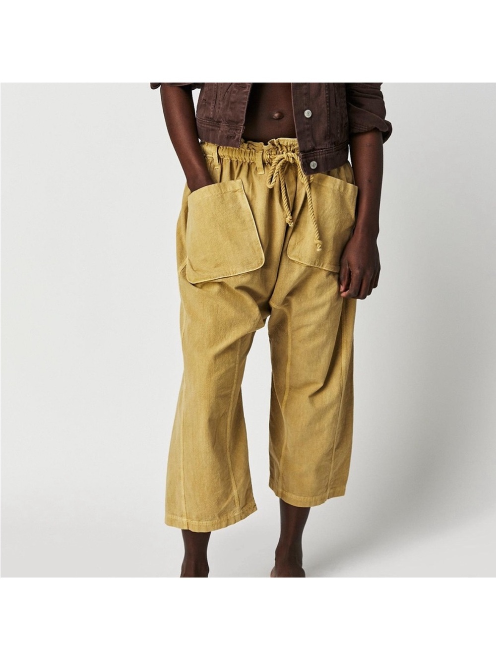 Free People Runyon Oversized Paperbag Tie Waist Harem Pants